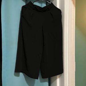 Black wide leg Uniqlo slacks.